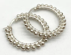 925 SILVER BALLS HOOP HOOP