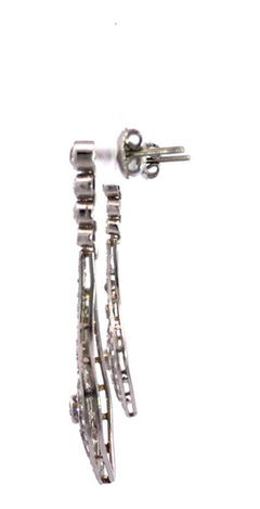 Importantes Aros Eduardianos Platino 950 Y De Brillantes - comprar online