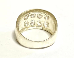 Hermoso Anillo Pave Plata 925 Y Zafiros Blancos - comprar online