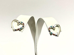 EXCEPTIONAL SET OF EARRINGS AND HEART PENDANT IN SILVER 925 AND SEMI-PRECIOUS STONES - buy online