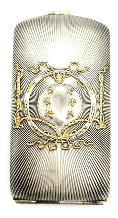 Exclusivo Set Cigarrera Y Porta Fósforo Plata Y Oro - comprar online