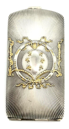 Exclusivo Set Cigarrera Y Porta Fósforo Plata Y Oro - comprar online