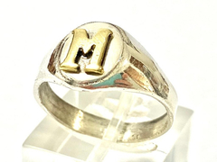 Anillo Sello M. Plata 925 Oro 18kt