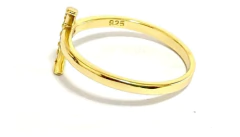 Image of Crescent ring sapphires silver 925 gold 18 carats