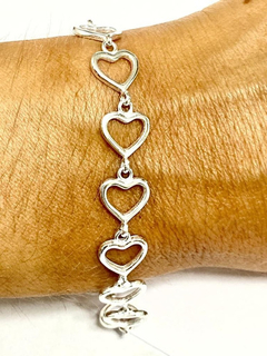 Pulsera Corazones Plata 925