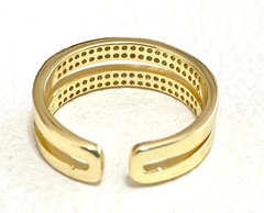 Double Half Endless Ring Silver 925 Gold 18