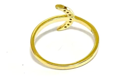 Crescent ring sapphires silver 925 gold 18 carats