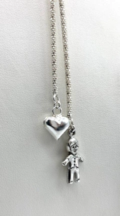 Hermosa Cadena Corbatero Dije Niño Plata 925 Alvear.ar - online store