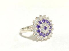 Anillo Roseta De Zafiros Y Amatistas En Plata 925 en internet