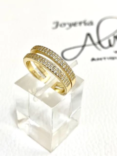 Double Half Endless Ring Silver 925 Gold 18 on internet