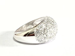 Gran Anillo Pave Zafiros Blancos Plata 925 - Joyería Alvear