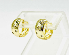 Modern hoop earrings Silver 925 gold 18 kt sapphires