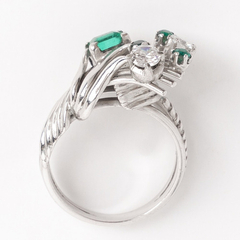 Anillo Platino 950 Esmeraldas Colombianas Brillantes en internet