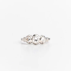 Anillo Tricillo Platino 950 Y 0.80 Ct Brillantes