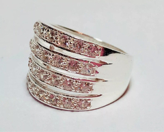 Anillo Plata 925 Pave De Zafiros Blancos Joyeria Alvear.ar - buy online