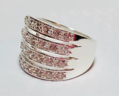 Anillo Plata 925 Pavé De Zafiros Blancos - comprar online