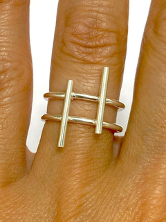 Anillo Línea Geométrica Plata 925 - tienda online