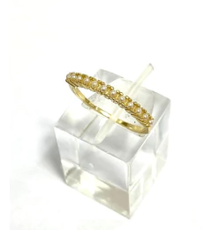 Beautiful 925 silver 18 carat gold and mini pearls lady ring - Joyería Alvear