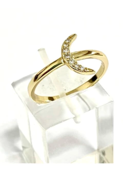 Crescent ring sapphires silver 925 gold 18 carats - online store