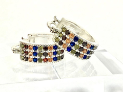925 silver hoop earrings and semi-precious stones - online store