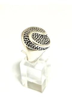 Beautiful modern ring made of inflated 925 silver on internet