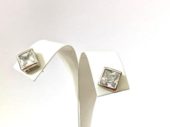 Aros Solitarios De Plata 925 Y Zafiros - Joyería Alvear