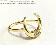 Image of Original modern 925 silver ring bath 18 carats white sapphires