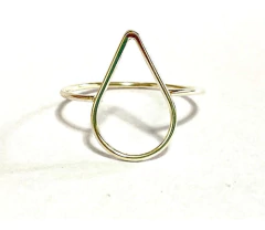 Anillo Plata 925 Gota Línea Geométrica - tienda online