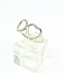 Anillo Plata 925 Corazones Moderno J. Alvear. Ar