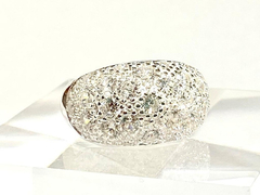 Big ring pave white sapphires silver 925 - online store