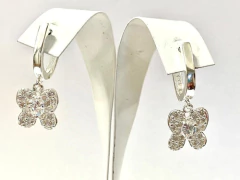Bellisimos Aros Colgantes Mariposa Plata 925 Zafiros