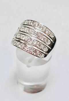 Anillo Plata 925 Pavé De Zafiros Blancos - Joyería Alvear