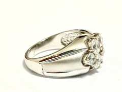 Imagen de Espectacular Anillo Plata 925 Y Zafiros Blancos
