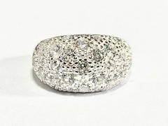 Big ring pave white sapphires silver 925 - buy online