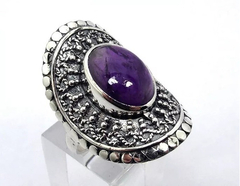 Imagen de Anillo De Plata 925 Y Amatista Cabullon