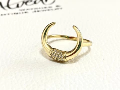 Original modern 925 silver ring bath 18 carats white sapphires