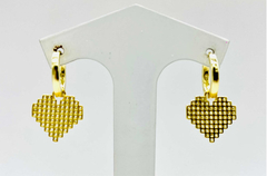 Heart pendant earrings in 925 silver, 18 kt gold and sapphires - buy online