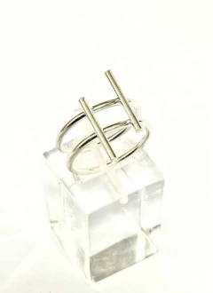 Anillo Línea Geométrica Plata 925
