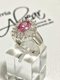 Divine 925 silver ring rose from France and white sapphires - online store