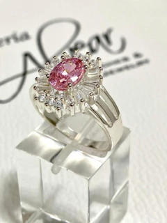 Divine 925 silver ring rose from France and white sapphires - online store