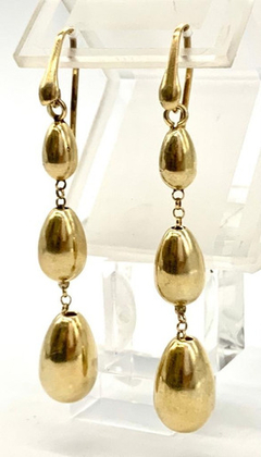 Exclusivos Aros Colgantes Plata 925 Baño Oro 18 Kt - Joyería Alvear