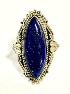 Large 925 silver and lapis lazuli ring - online store
