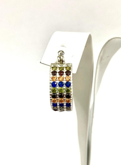 925 silver hoop earrings and semi-precious stones on internet