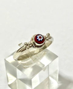 Delicate 925 silver ring and micro mosaic for lady - buy online