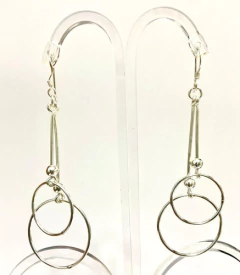 Modernos Aros Colgantes Argollas Plata 925 - comprar online