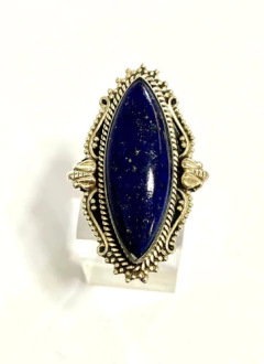 Large 925 silver and lapis lazuli ring - buy online