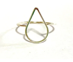 Imagen de Anillo Plata 925 Gota Línea Geométrica