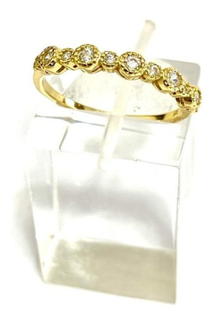 Hermoso Anillo De Dama Plata 925 Oro 18 Kt Y Zafiros Blancos - comprar online