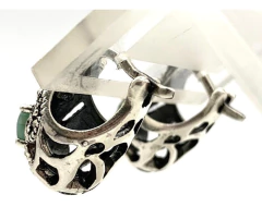 BEAUTIFUL 925 SILVER EARRINGS EMERALDS - online store