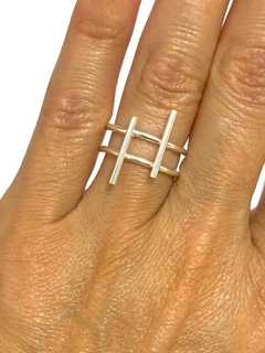 Imagen de Anillo Línea Geométrica Plata 925